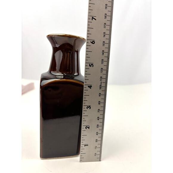 VTG Brown Japanese Gold Trim Details Floral Bud Vase - Picture 3 of 14